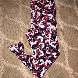 Lularoe Eagle Leggings Red and Blue Tall and Curvy